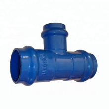 Ductile iron DI All socket reducing tee for PVC pipe